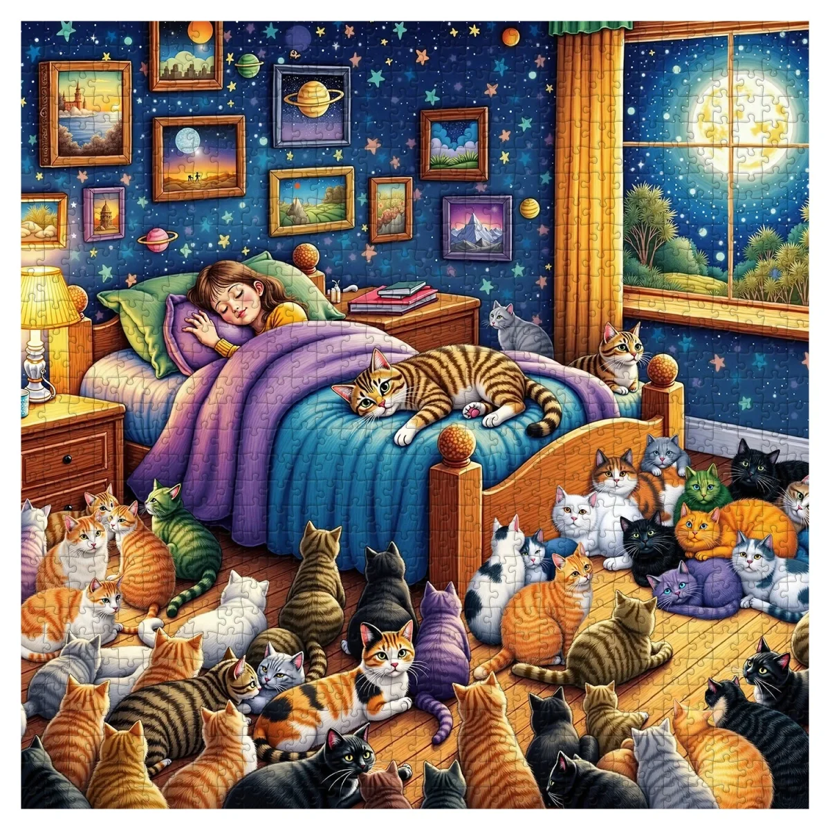 Cats Guarding Dreams Jigsaw Puzzle 1000 Piece - immagine 3
